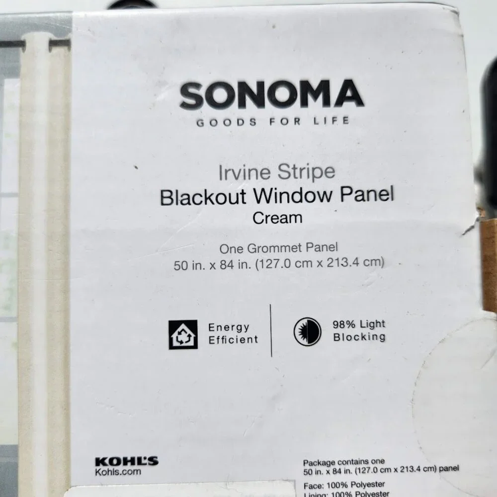 NEW Sonoma Blackout Window Curtains Panel Two Panels Grommet 50